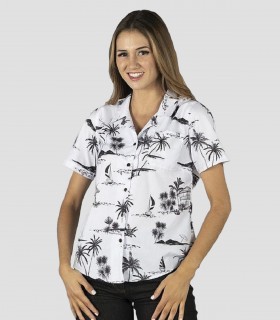 Camisa laboral de mujer Hawaiana Coconut para camarera