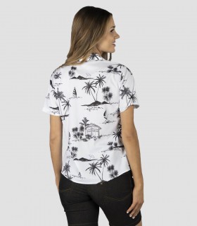 Camisa laboral de mujer Hawaiana Coconut para camarera