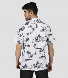 Camisa laboral unisex Hawaiana Coconut para camarero