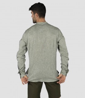 Camisa unisex cuello mao Tiwi Verde musgo para camarero
