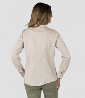 Camisa mujer cuello mao Beige para camarera