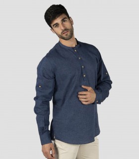 Camisa unisex cuello mao Tiwi Marino para camarero