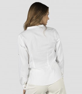 Camisa mujer cuello mao Blanca para camarera