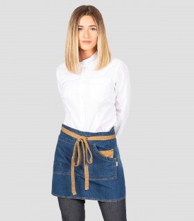 Delantal corto Lavado Tejano combi Mostaza para camarero