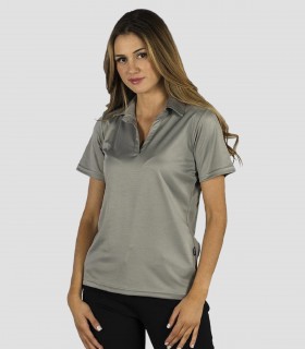 Polo mujer Tejido técnico Gris