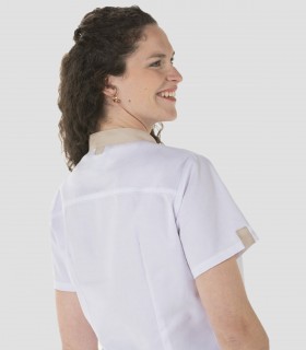 Casaca sanitaria mujer contraste Beige