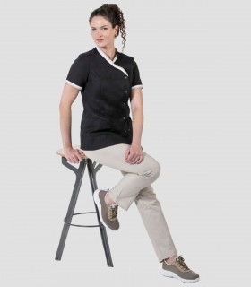 Casaca sanitaria mujer Vivo Negra