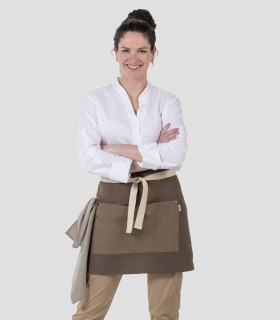 Delantal corto loneta Marrón