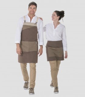 Delantal corto loneta Marrón
