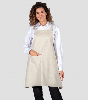 Delantal con peto Beige para camarero