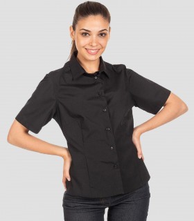 Camisa manga corta Negra para camarera