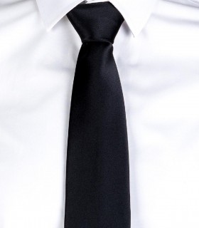 Corbata sin nudo Raso camarero Negra