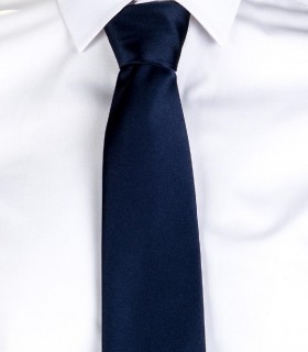 Corbata sin nudo Raso camarero Azul marino
