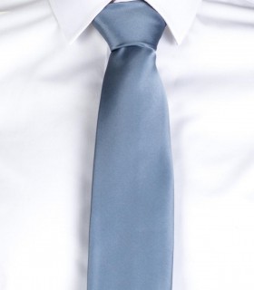 Corbata sin nudo Raso camarero Gris perla