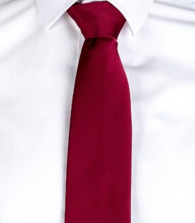 Corbata sin nudo Raso camarero Burdeos