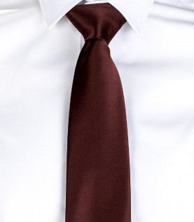 Corbata sin nudo Raso camarero Marrón