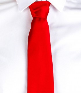 Corbata sin nudo Raso camarero Roja