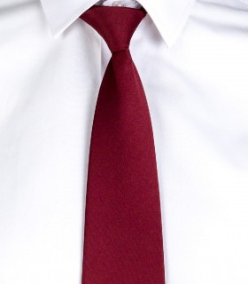 Corbata con nudo y elástico Raso Burdeos