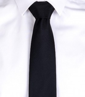 Corbata sin nudo Jacquard Ojo de perdiz Negra