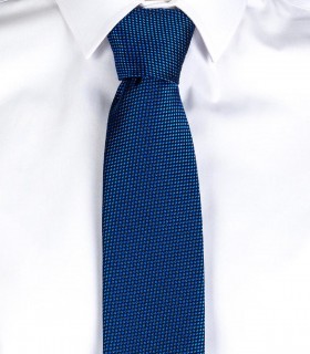 Corbata sin nudo Jacquard Ojo de perdiz Azulina