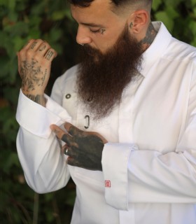 Chaqueta cocina unisex Vulcano Blanca