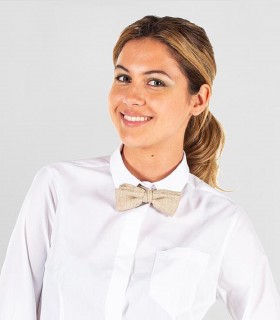 Pajarita arpillera beige para camarero