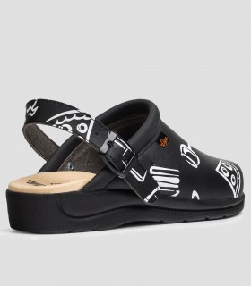 Zueco sanitario Pisa estampado Negro