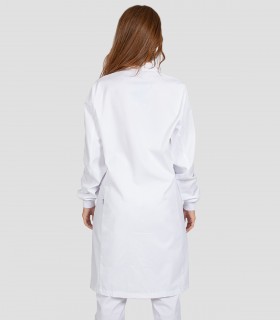 Bata blanca con velcro y puños