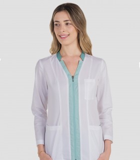 Casaca sanitaria elástica mujer Verde