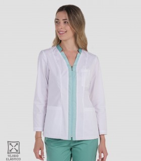 Casaca sanitaria elástica mujer Verde