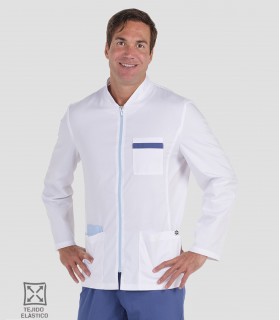 Casaca sanitaria elástica unisex Azul