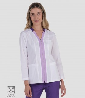 Casaca sanitaria elástica mujer Morado