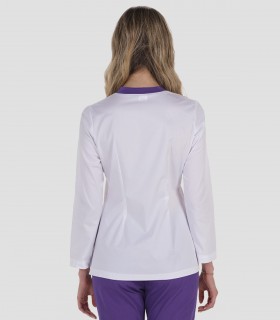 Casaca sanitaria elástica mujer Morado