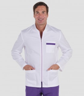 Casaca sanitaria elástica unisex Morado