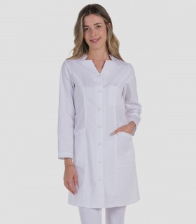 Bata sanitaria manga larga para mujer