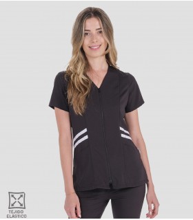 Casaca para estética franjas Blancas