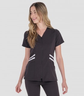 Casaca para estética franjas Blancas