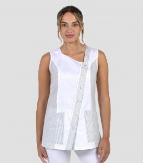 Casaca servicio sin mangas Rayas Gris