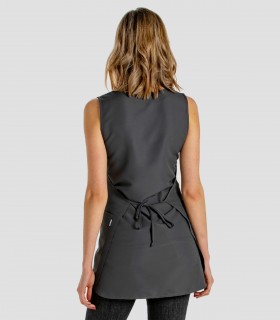 Casulla microfibra Gris con detalles en Fucsia para estética y comercio