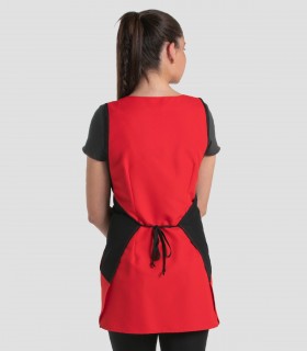 Casulla microfibra Roja y Negra para estética y comercio