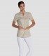 Casaca sanitaria mujer Beige escote alto