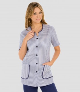Casaca limpieza Azul Marino cuello semipico