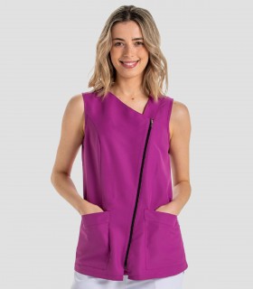 Casaca Microfibra Diagonal Malva Sin mangas