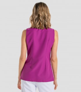 Casaca Microfibra Diagonal Malva Sin mangas