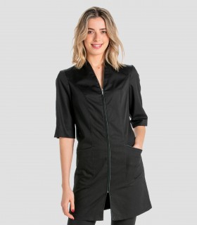 Bata sanitaria Levita negra manga 3/4