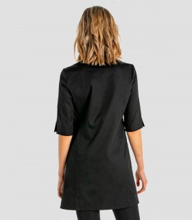 Bata sanitaria Levita negra manga 3/4