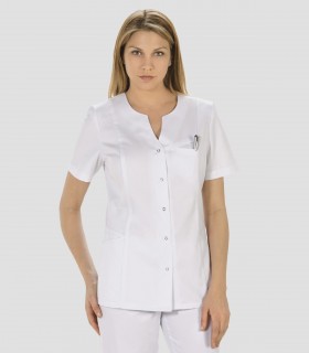 Casaca sanitaria Blanca manga corta para comercio, estética y sanidad