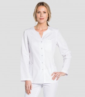 Casaca sanitaria Blanca manga larga para comercio, estética y sanidad