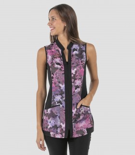 Casaca Microfibra Acuarela Lila para comercio y estética