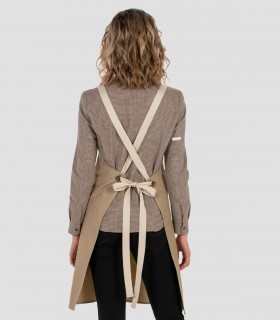 Delantal con peto bolsillos Beige